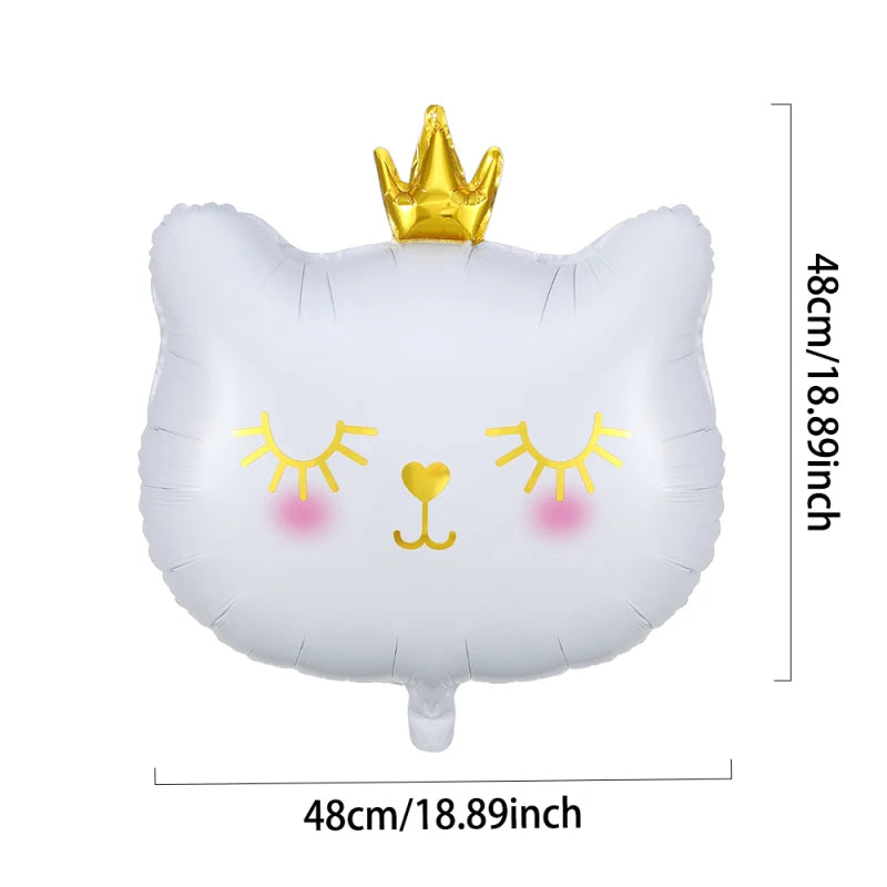Princess Birthday Party Decor Pink Castle Carriage Crown Cat Birthday Cake Foil Balloon Girl Birthday Baby Shower Party Supplies