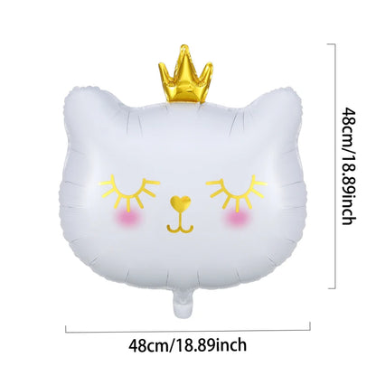 Princess Birthday Party Decor Pink Castle Carriage Crown Cat Birthday Cake Foil Balloon Girl Birthday Baby Shower Party Supplies