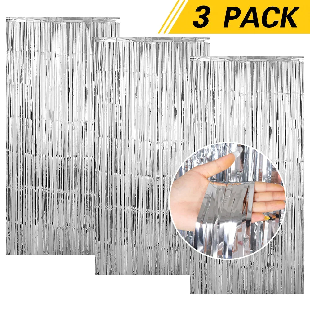 1m*2m Rain curtain party decoration Mother's Day birthday wedding bachelor party graduation merry Christmas backdrop curtain