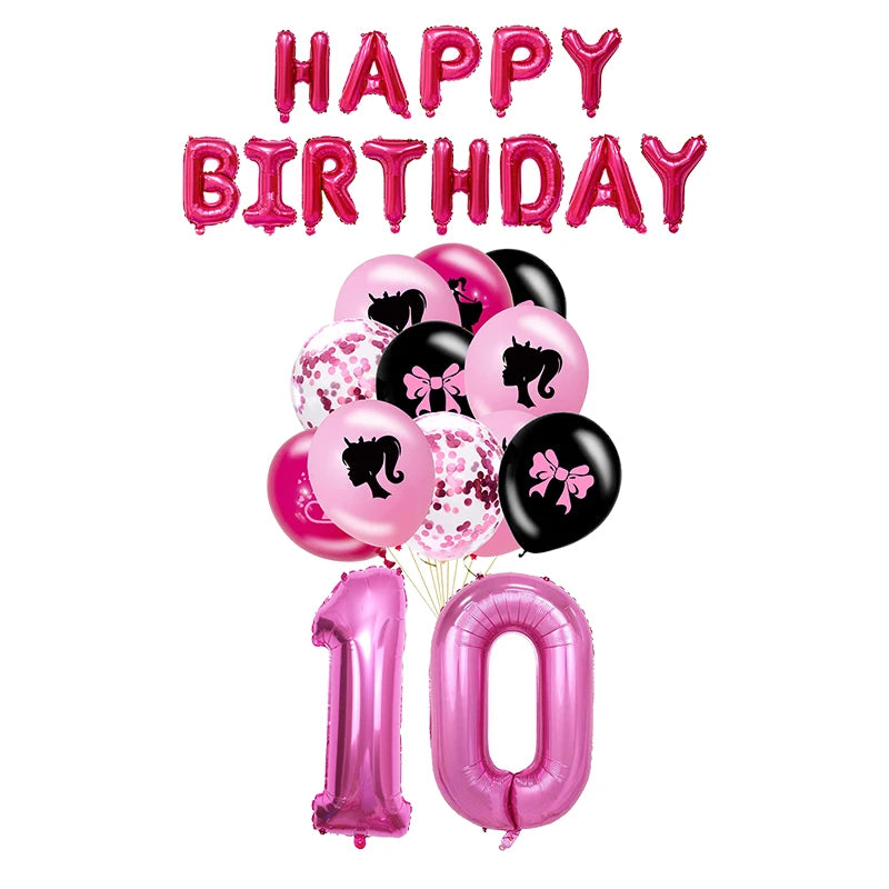 New Princess Birthday Party Decoration Tableware Pink Princess Theme Plates Cups Napkins Ballon Girl Birthday Party Supplies kit