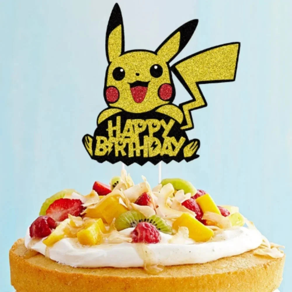 Topper Pokemon Cake Birthday Pokemon Decoration Cake Topper Pikachu Cupcake Topper Baby Shower Baking DIY Supplies Party Favors