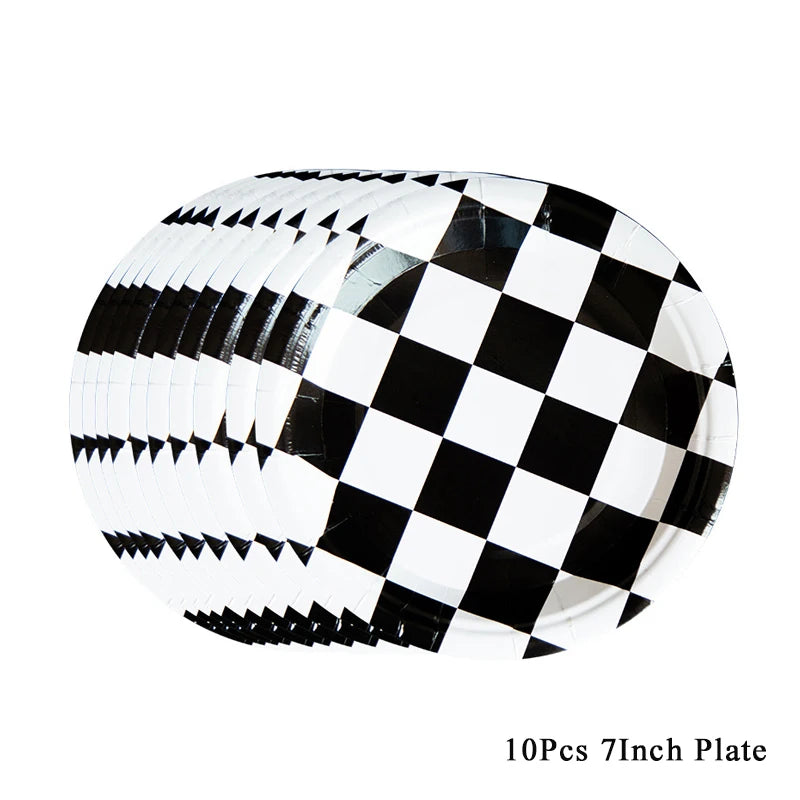 Wheel Racing Car Party Cake Decor Tire Cupcake Topper Mini Checkered Racing Flag Cupcake Toppers Racing Theme Party Supplies