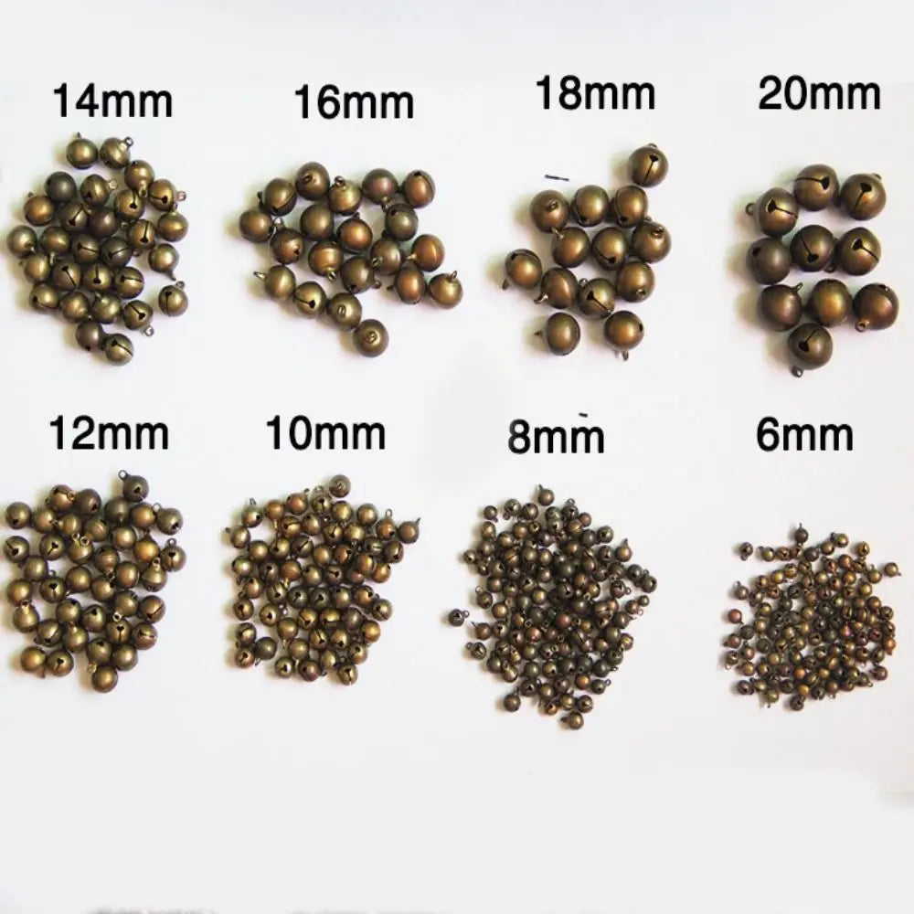 6/8/10/12/14/16/18/20/25mm Bronze Metal Jingle Bells Loose Beads Festival Party Christmas Decoration DIY Crafts Accessories