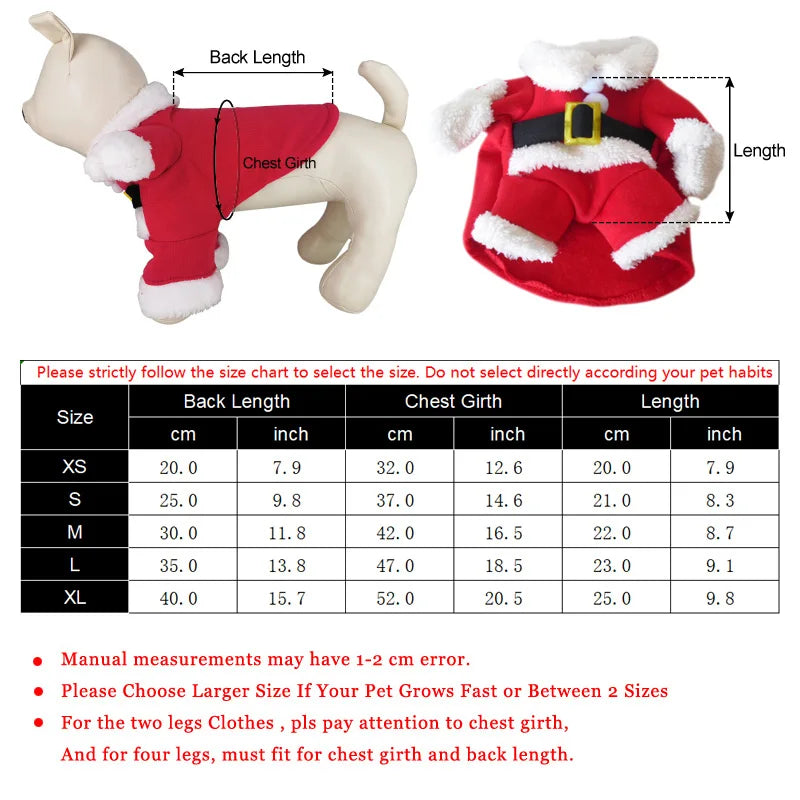 Christmas Pet Costume For Small Medium Dogs Cats Cute Santa Claus Cat Clothes Funny Party Dress Up Cat Jumpsuit Sphynx Apparel