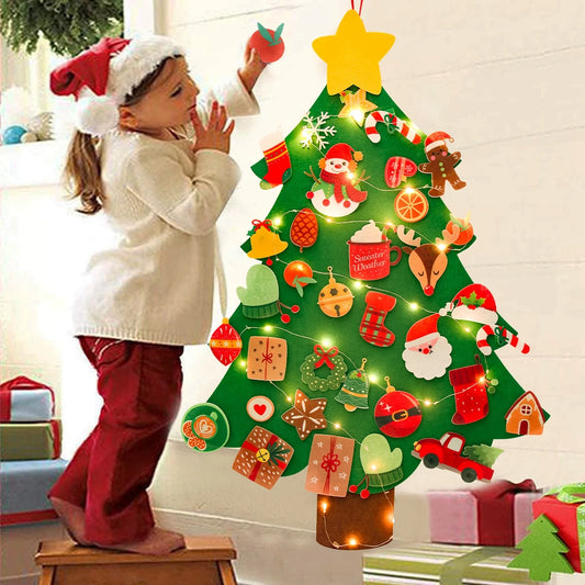 Felt Christmas Tree — DIY Stick-On Ornament Set