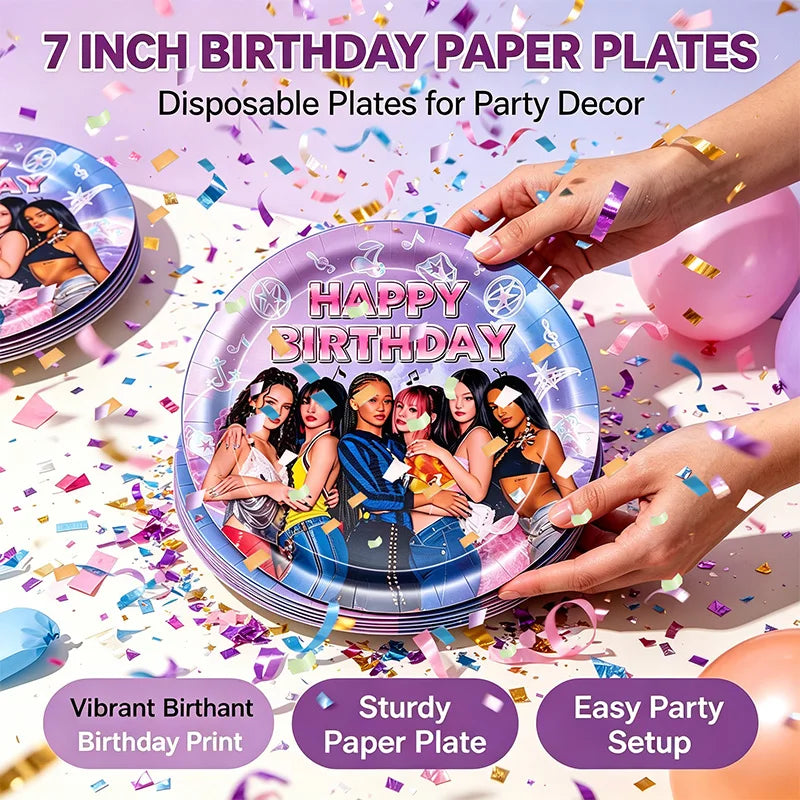 Hot KPOP K&Katseye Themed Decoration Kit Birthday Christmas Halloween Combo Perfect for Indoor Living Rooms Outdoor Backyards