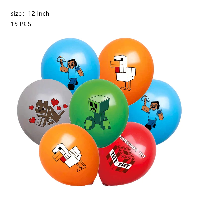Cartoon Birthday Party Decoration Customizable Birthday New Set Latex Balloon For Event Supplies Tablecloth Banner Backdrop