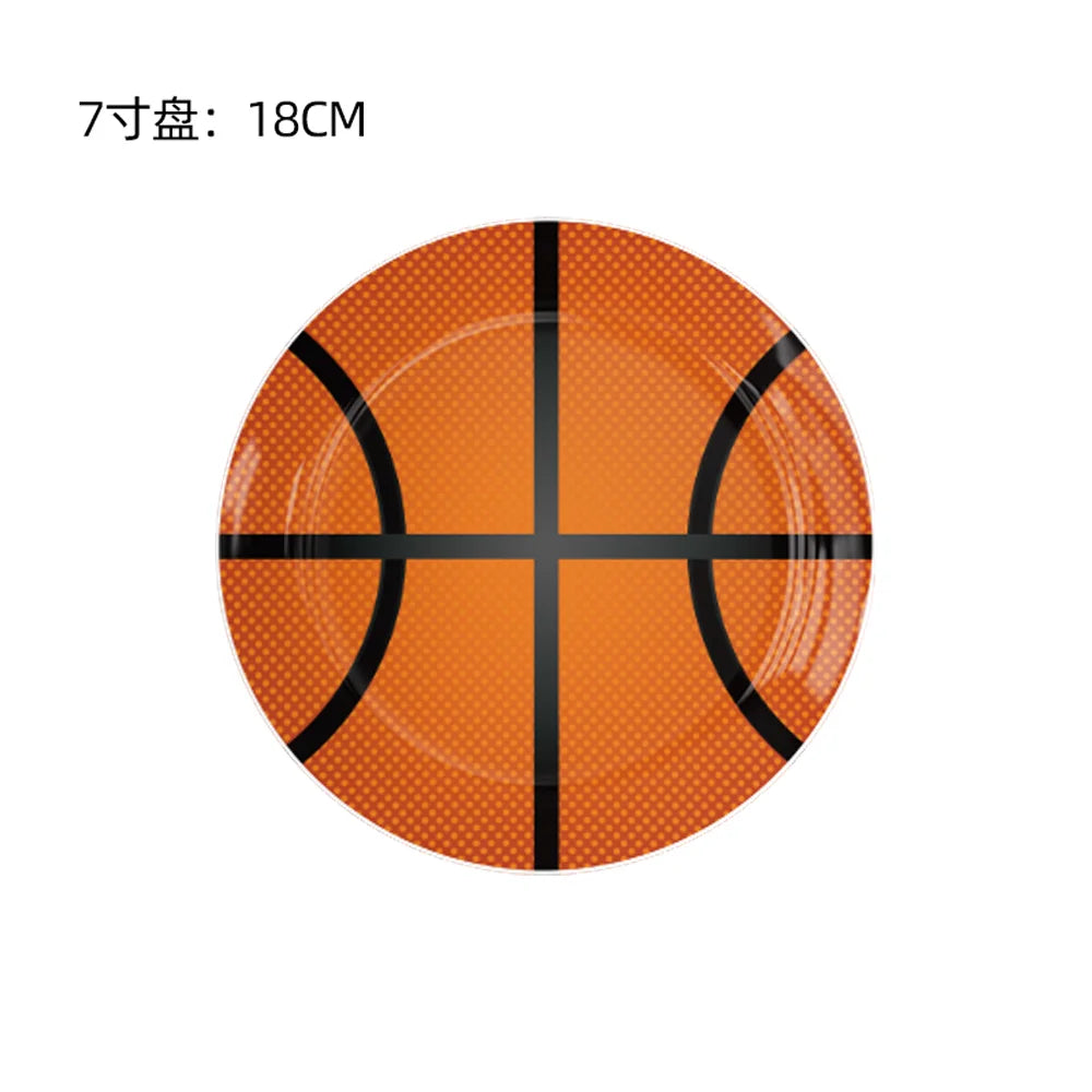 Basketball Theme Party Decorations  Disposable Tableware Set Baby Shower Favor Balloon Banner Tablecloth Kids Party Supplies