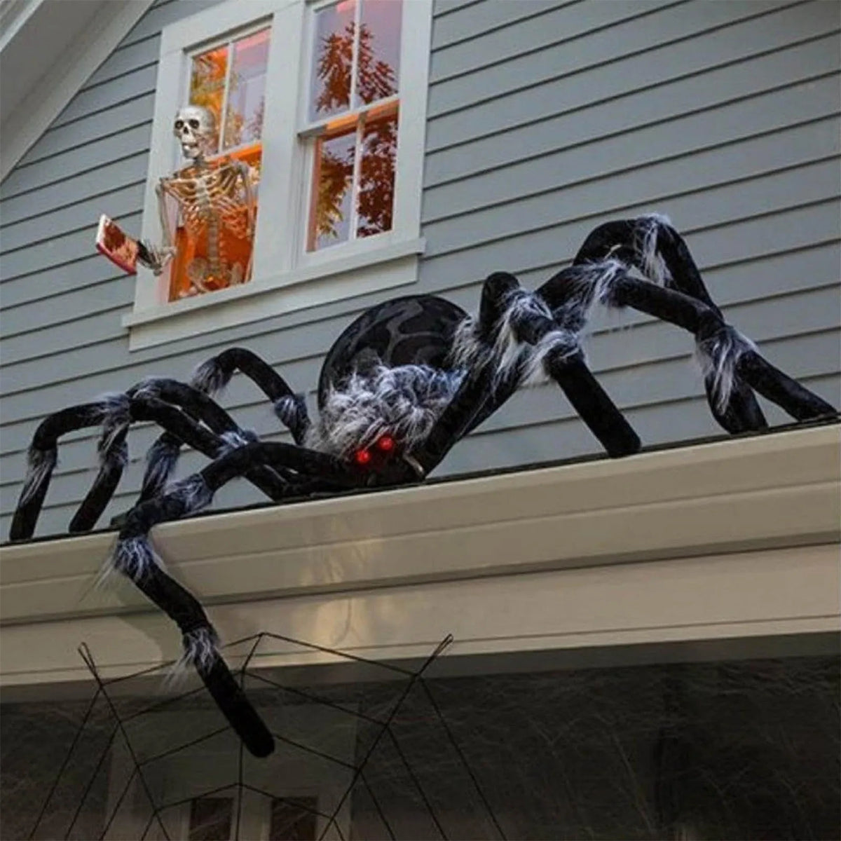Spider Decoration Outdoor Black Soft Hairy Scary Spider