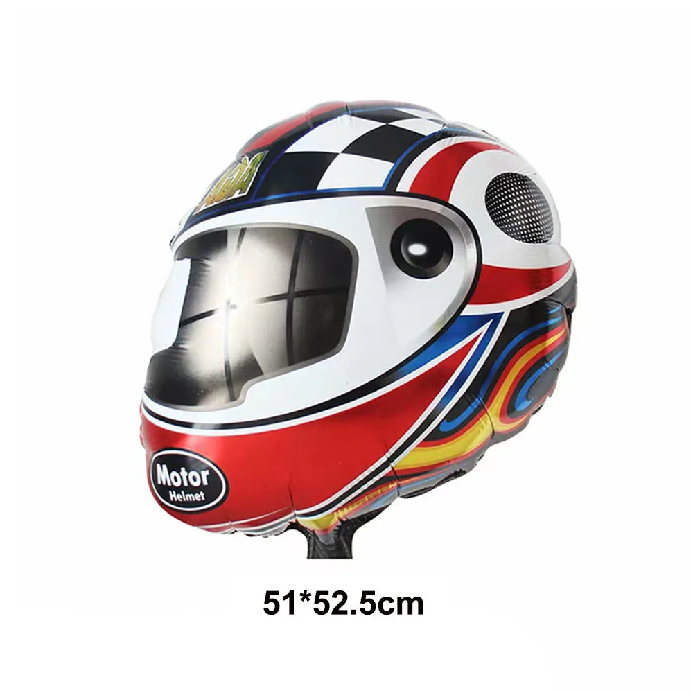 Racing Car Balloon Traffic Cone Balloon Tire Wheel Balloons Black White Checkered Race car Theme Kids Birthday party Decorations
