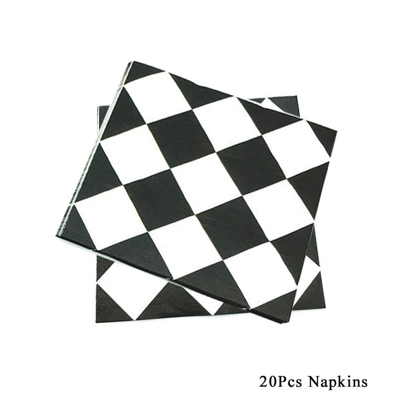 Wheel Racing Car Party Cake Decor Tire Cupcake Topper Mini Checkered Racing Flag Cupcake Toppers Racing Theme Party Supplies