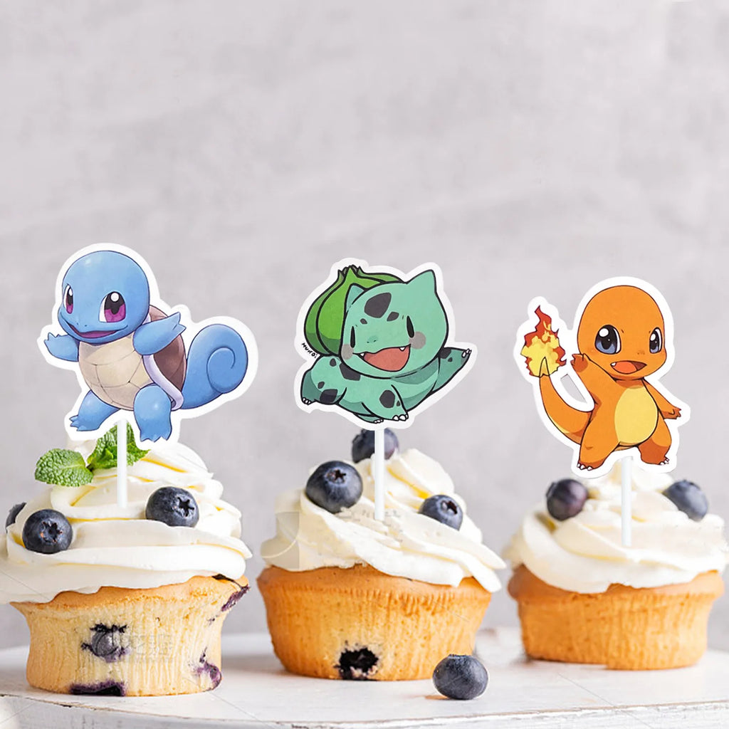 Topper Pokemon Cake Birthday Pokemon Decoration Cake Topper Pikachu Cupcake Topper Baby Shower Baking DIY Supplies Party Favors