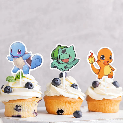 Topper Pokemon Cake Birthday Pokemon Decoration Cake Topper Pikachu Cupcake Topper Baby Shower Baking DIY Supplies Party Favors