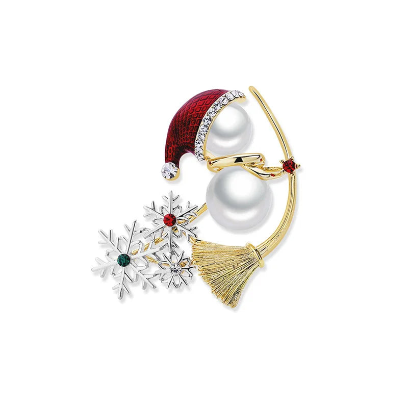Christmas brooch Christmas stocking bell candy Christmas snowman corsage