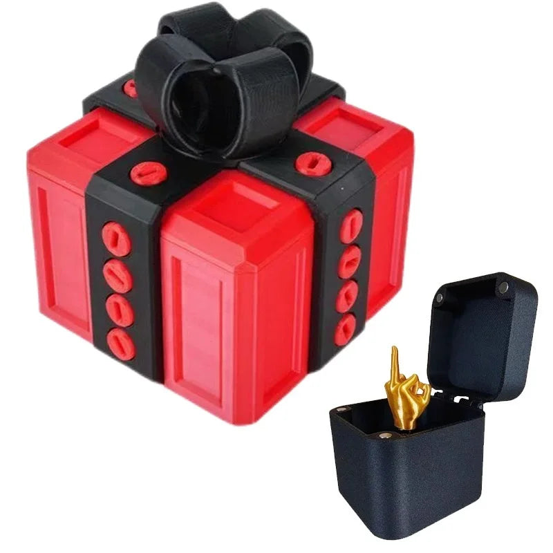 Christmas Gift Box With Middle Finger Hidden Inside Fun Prank Novelty Home Decor Creative Desk Pop Up Surprise Present