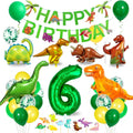 Dinosaur Birthday Party Supplies for Kids Age 2-6, Foil Balloons Set with Banner, Cake Topper, Decorations Kit (Boys & Girls)
