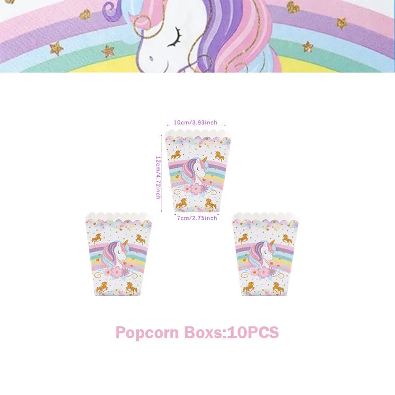 Unicorn Girls Birthday Decoration Party Supplies Unicorn Theme Tableware Set Cup Plate Balloon Banner Gift  for Kids Party Favor