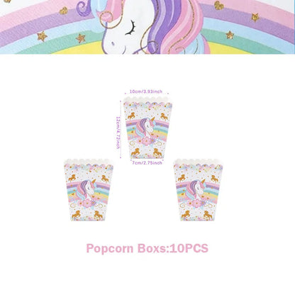 Unicorn Girls Birthday Decoration Party Supplies Unicorn Theme Tableware Set Cup Plate Balloon Banner Gift  for Kids Party Favor