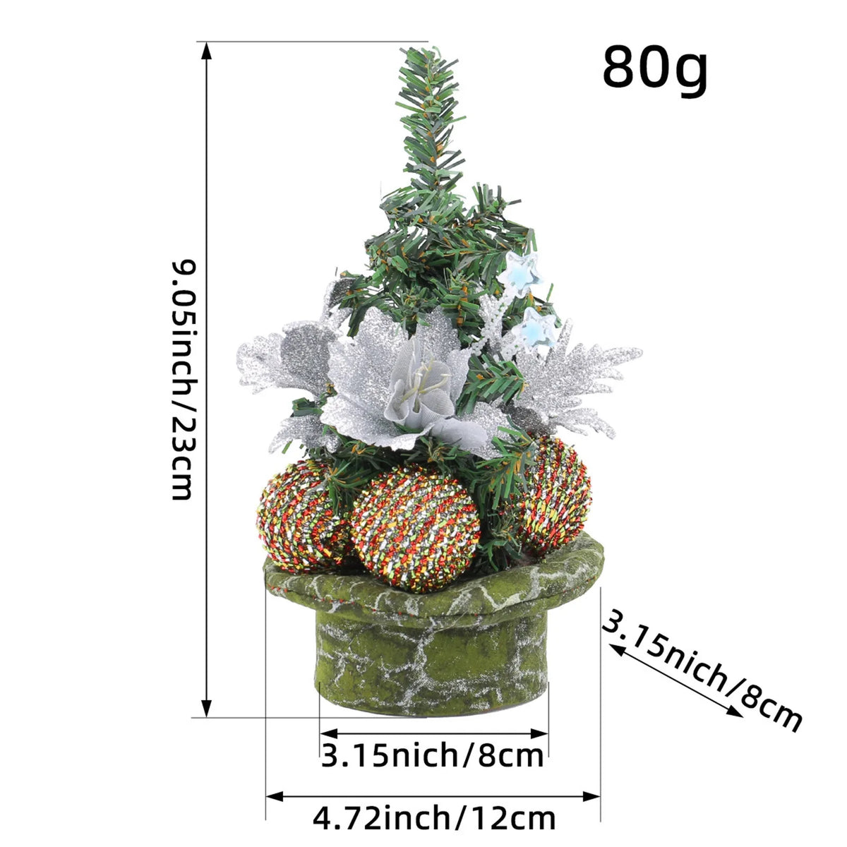 Artificial Tabletop Mini Christmas Tree Tabletop Decorations Festival Winter Holiday Miniature Decor for Christmas Décor 30cm