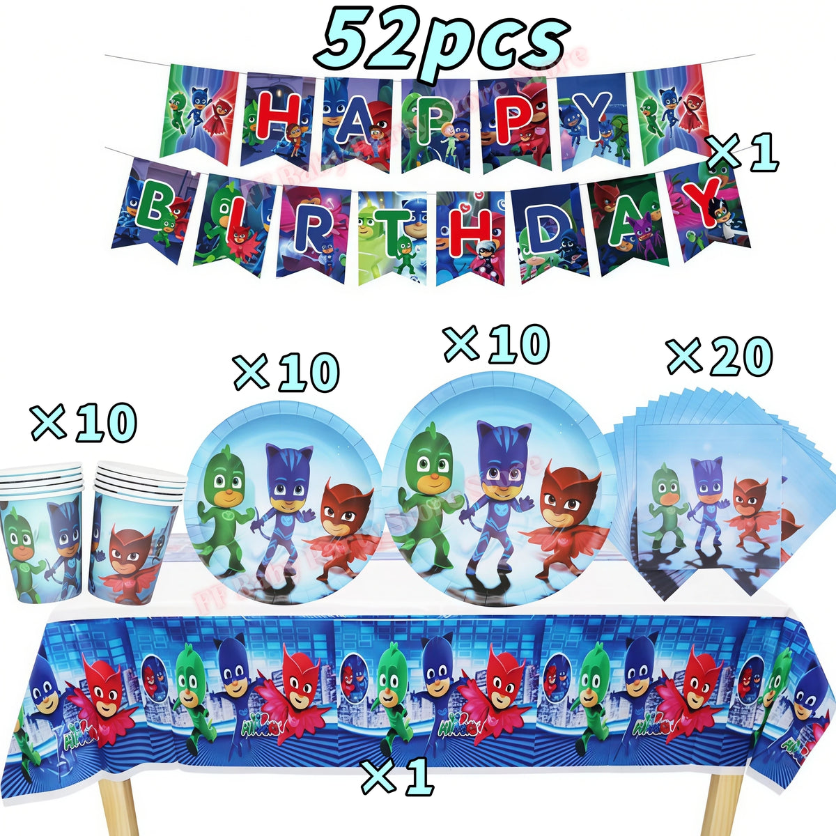 Super Hero PJed Mask Birthday Party Decoration Kids Boys Party Favors Plate Cup Balloon Banner Baby Shower Event Supplies Gifts