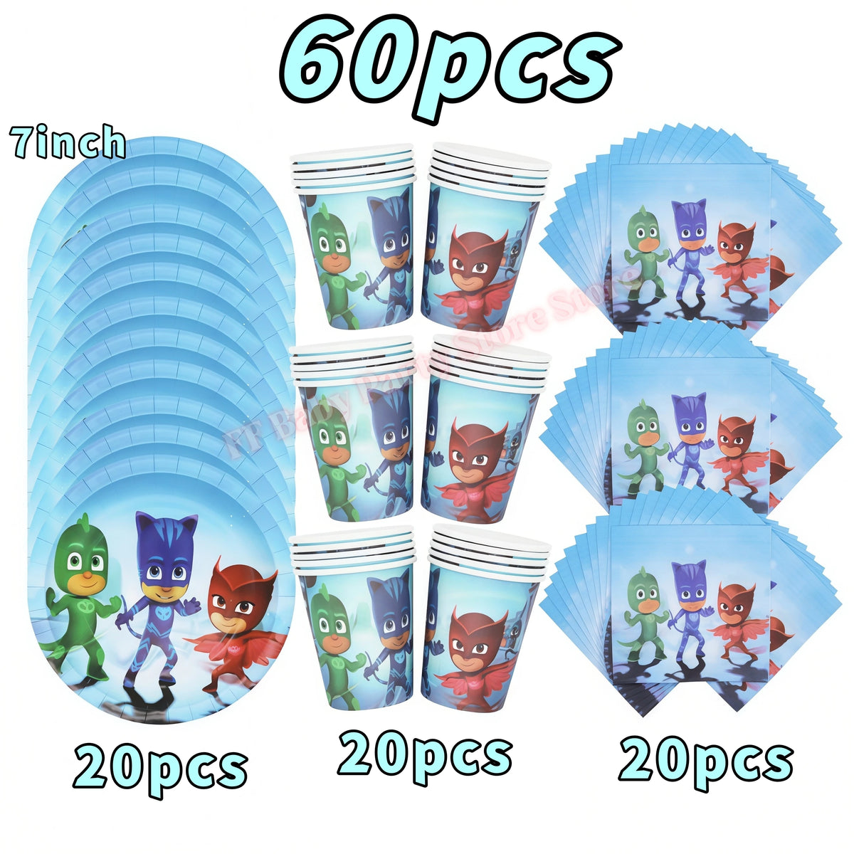 Super Hero PJed Mask Birthday Party Decoration Kids Boys Party Favors Plate Cup Balloon Banner Baby Shower Event Supplies Gifts