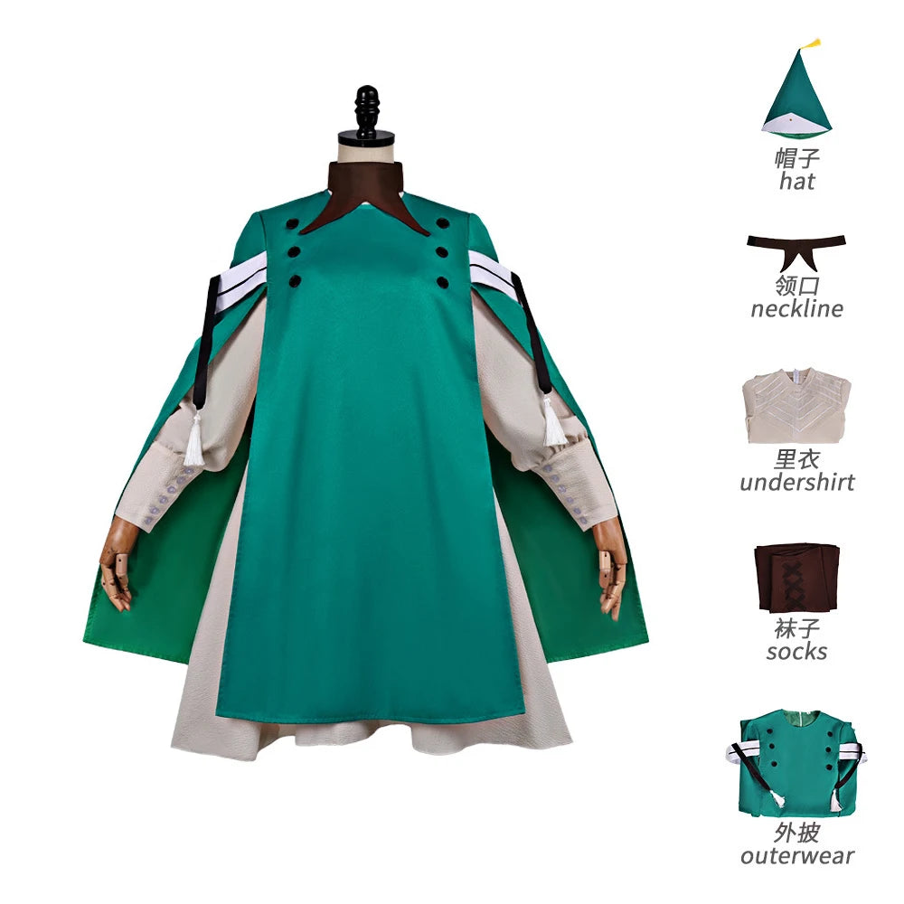 Witch Hat Atelier Coco Cosplay Costume Medieval Witch Dress with Hat Anime Tongari Boushi no Atelier Outfit Halloween Party Suit