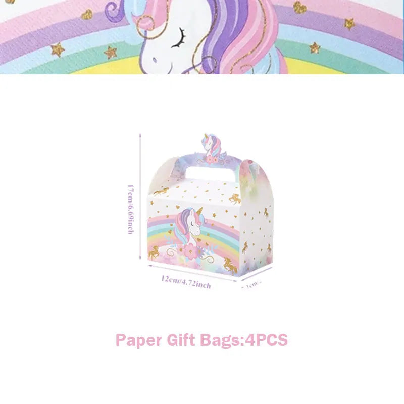 Unicorn Girls Birthday Decoration Party Supplies Unicorn Theme Tableware Set Cup Plate Balloon Banner Gift  for Kids Party Favor
