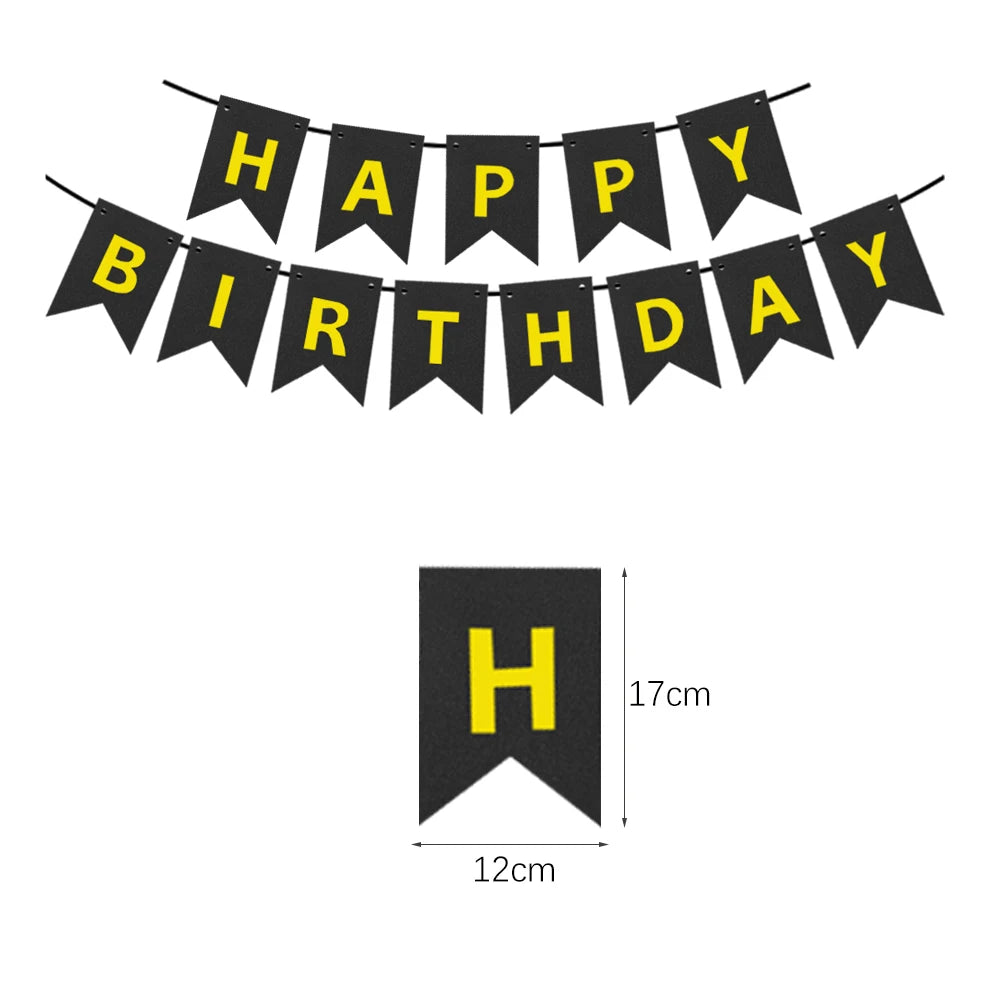 Happy Birthday Banners Gold Pink Letters Flag Banner Hanging Ornament Spiral Decoration for Kids Birthday Party Decor Supplies
