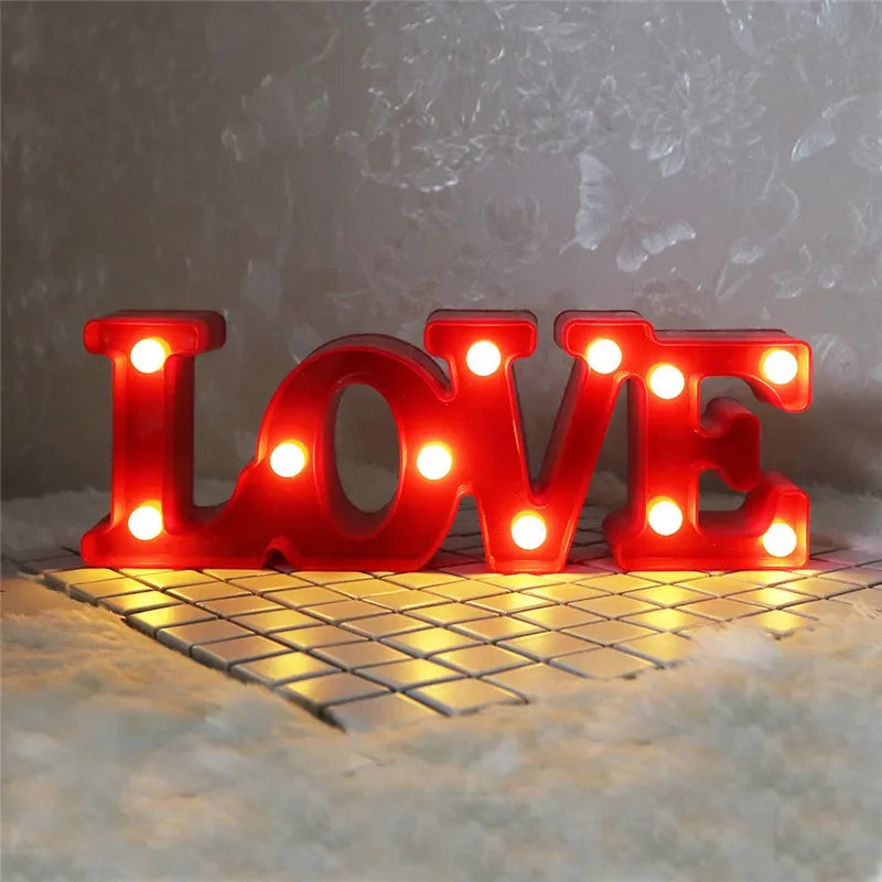 LED Love Heart  Lamp Wedding Party Romantic Red Pink Night Light Ornament Birthday Christmas Home Decoration Valentines Day Gift