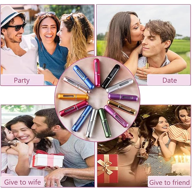 5Pcs 5ML Portable Mini Refillable Perfume Atomizer Bottle Refillable Spray Scent Pump Case Empty Container Tools