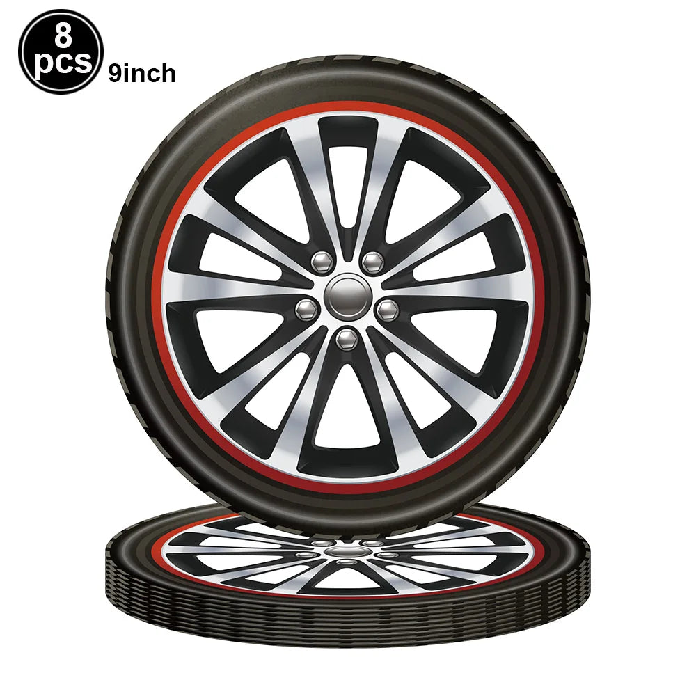 Racing Car Balloon Traffic Cone Balloon Tire Wheel Balloons Black White Checkered Race car Theme Kids Birthday party Decorations