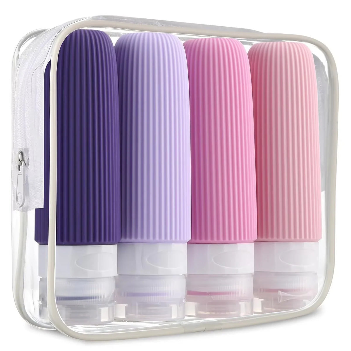 90ml/Set Silicone Travel Cosmetics Bottles Empty Squeeze Containers Leakproof Refillable Bottle For Shampoo Conditioner Lotion