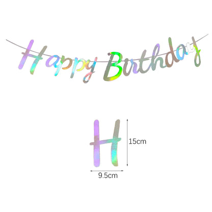 Happy Birthday Banners Gold Pink Letters Flag Banner Hanging Ornament Spiral Decoration for Kids Birthday Party Decor Supplies