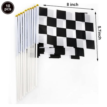 Racing Car Tire & Checkered Flag Cupcake Toppers