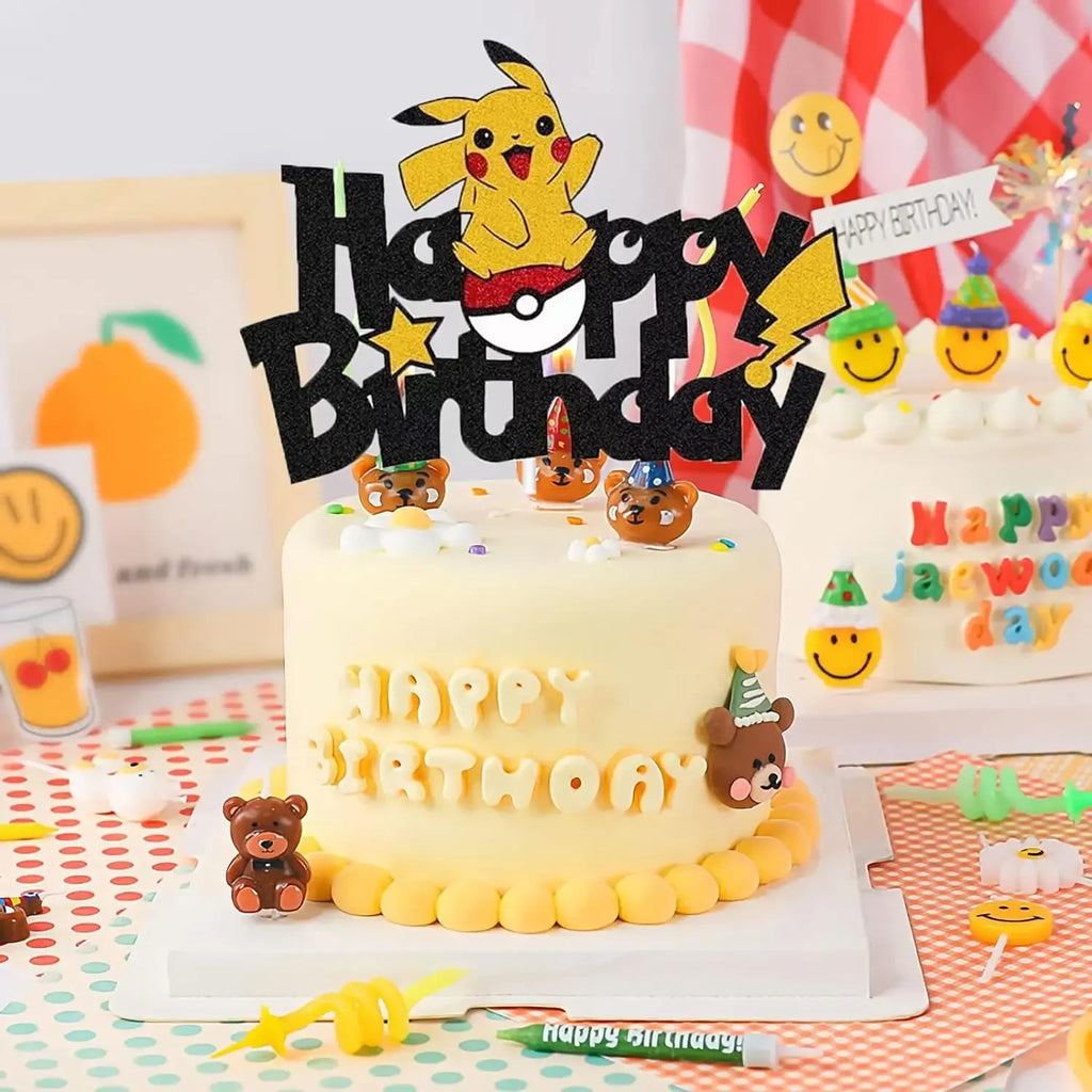 Topper Pokemon Cake Birthday Pokemon Decoration Cake Topper Pikachu Cupcake Topper Baby Shower Baking DIY Supplies Party Favors