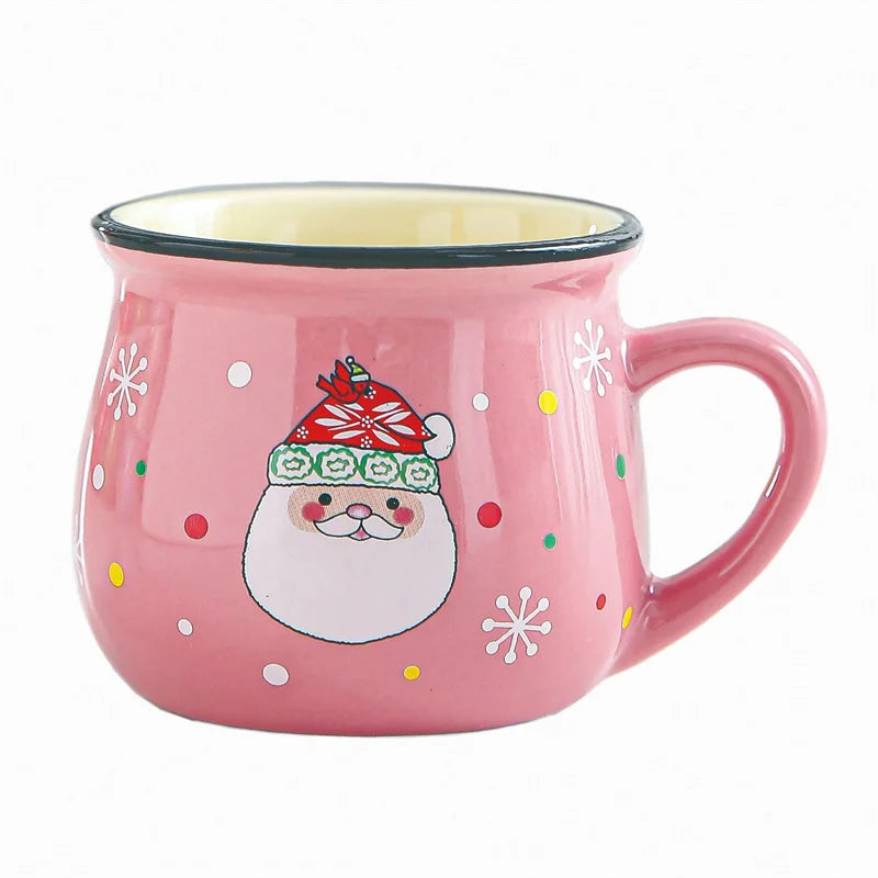 Christmas Mug Ceramic Cartoon Santa Mousse Cup Coffee Cup For Office Home Baking Dessert Breakfast Milk Mug For Kids Xmas Gift
