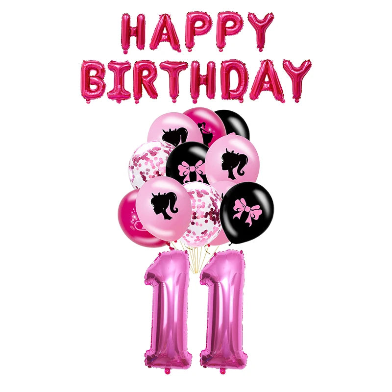 New Princess Birthday Party Decoration Tableware Pink Princess Theme Plates Cups Napkins Ballon Girl Birthday Party Supplies kit