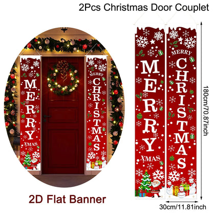 Merry Christmas Door Banner Decoration