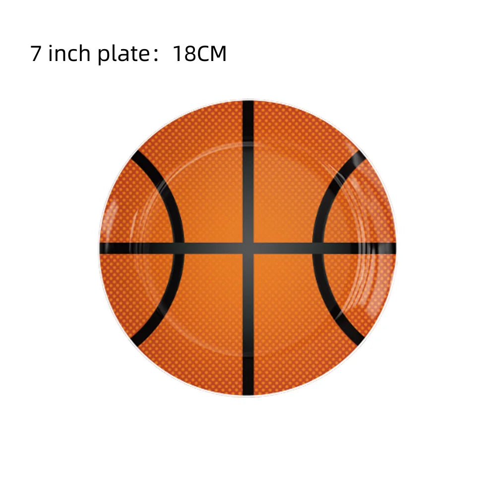Basketball Theme Party Decorations  Disposable Tableware Set Baby Shower Favor Balloon Banner Tablecloth Kids Party Supplies
