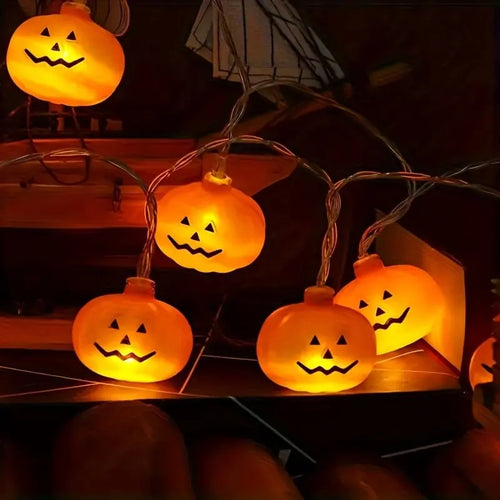 10 LED Pumpkin String Lights for Halloween