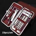 Manicure 19 in 1/set Nail Clippers Pedicure Kit, Manicure Tool Kit, Stainless Steel Facial Grooming Set Kit Gift Women Men Girls