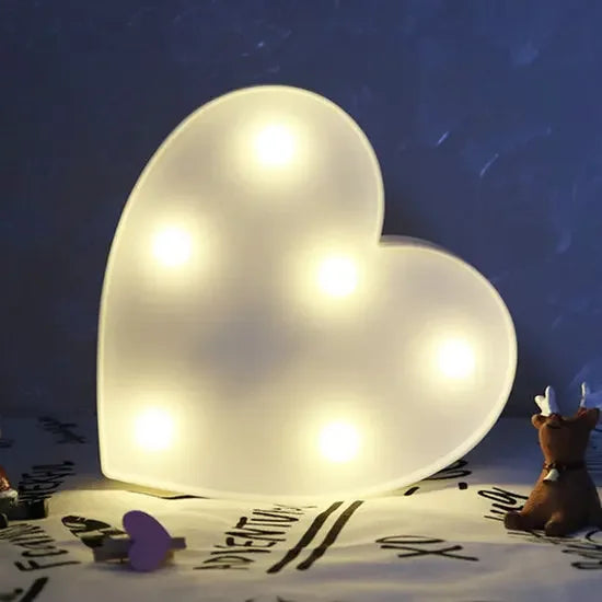 LED Love Heart  Lamp Wedding Party Romantic Red Pink Night Light Ornament Birthday Christmas Home Decoration Valentines Day Gift