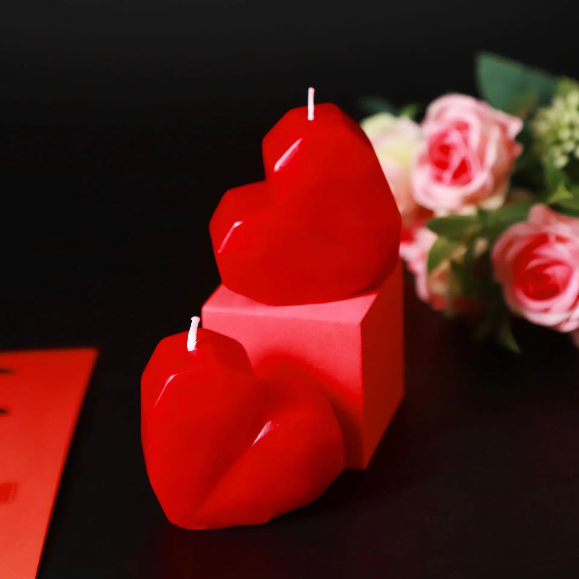 1/2/4pc 3D Heart-shaped Love Candles Valentine's Day Romantic Gift Handmade Aromatherapy Candle Wedding Home Decor Photo Prop