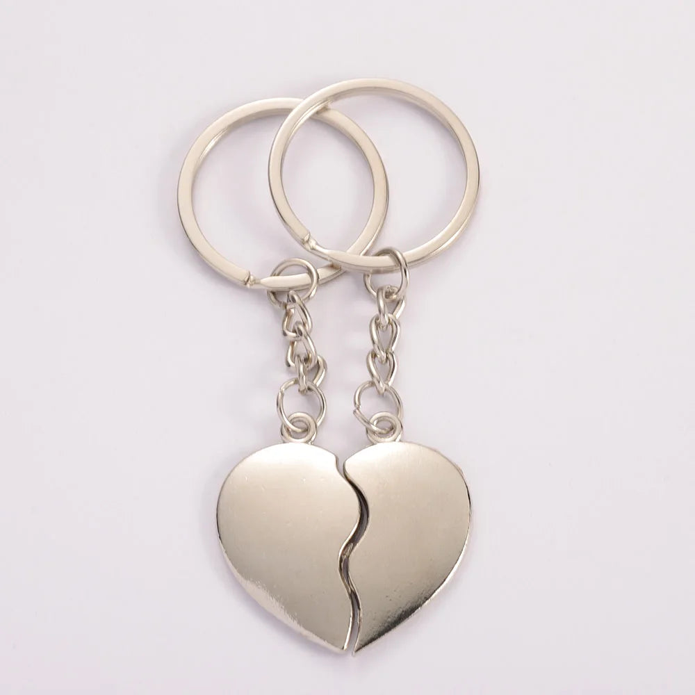 1Pair Couple Love Keychain  Heart Key Rings Lovers Love Key Chain for Jewelry Making DIY Birthday Souvenirs Valentine's Day Gift