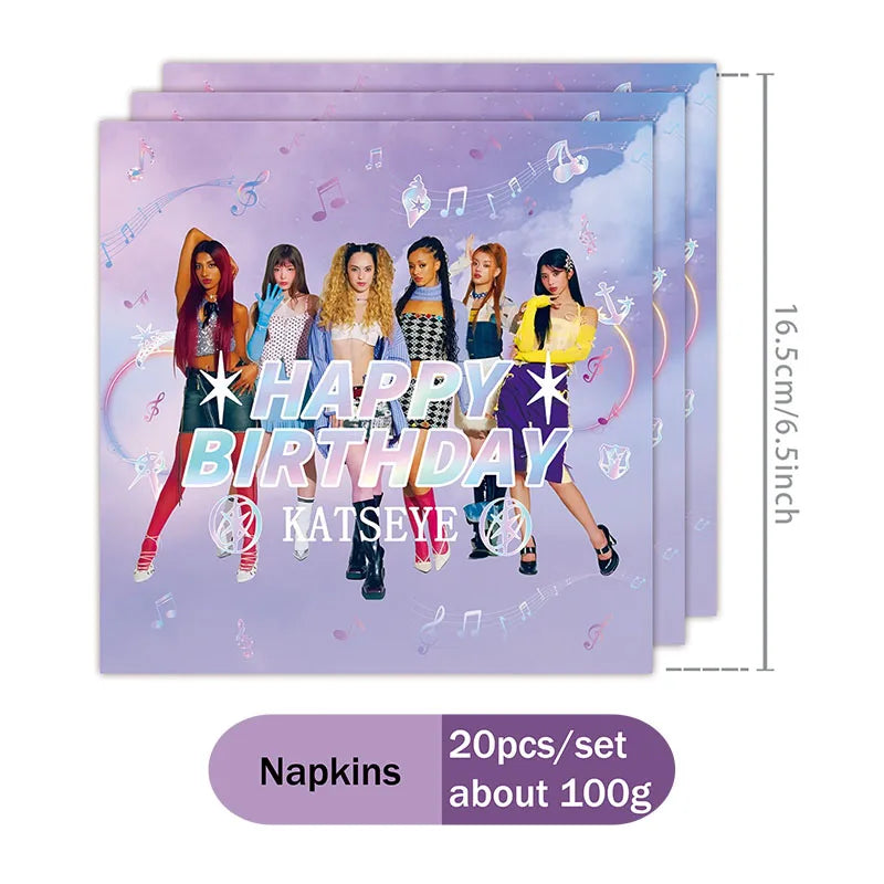 Hot KPOP K&Katseye Themed Decoration Kit Birthday Christmas Halloween Combo Perfect for Indoor Living Rooms Outdoor Backyards