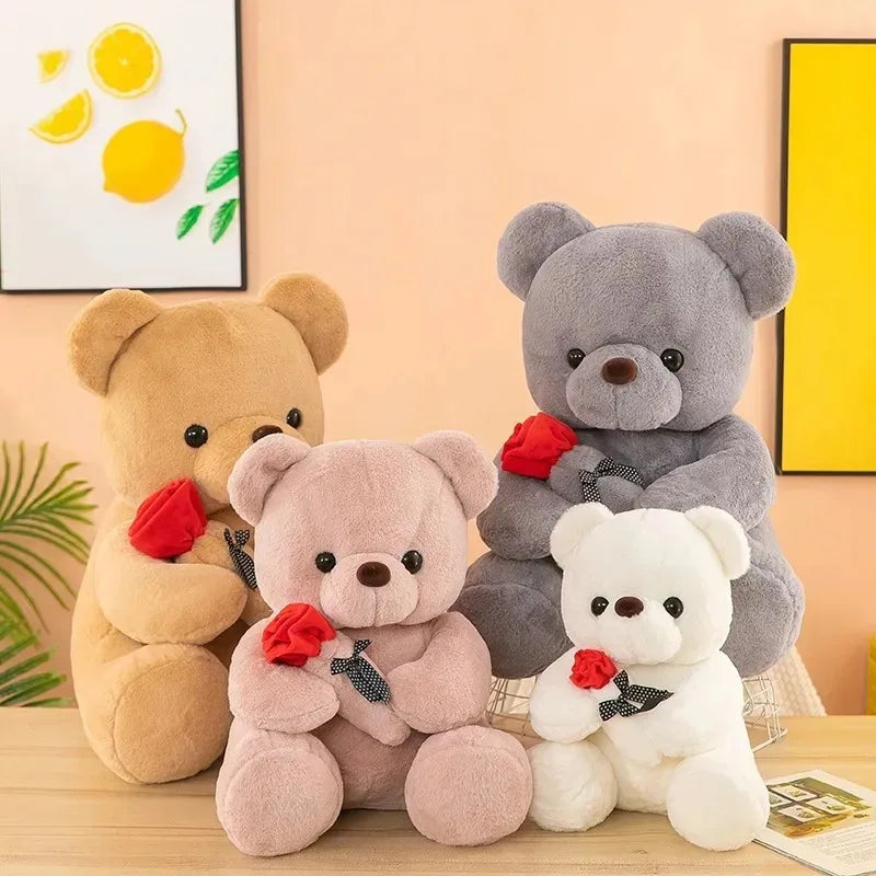 2026  Valentine's Day Roses Cute Teddy Bear Animal Plush Toys For Girls Teddy Bear Dolls Wedding Party Decors