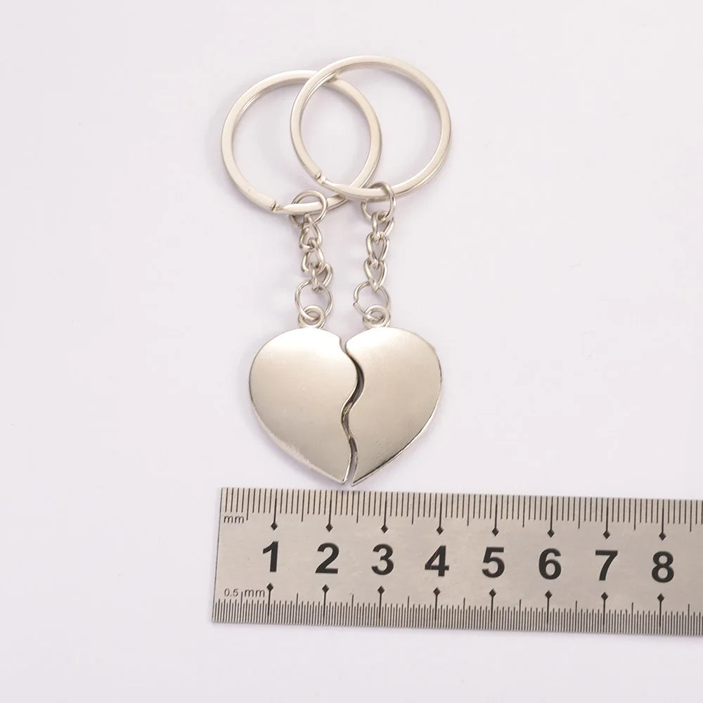 1Pair Couple Love Keychain  Heart Key Rings Lovers Love Key Chain for Jewelry Making DIY Birthday Souvenirs Valentine's Day Gift