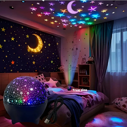 Galaxy Projection Night Light — RGB Starry Moon Projector Lamp