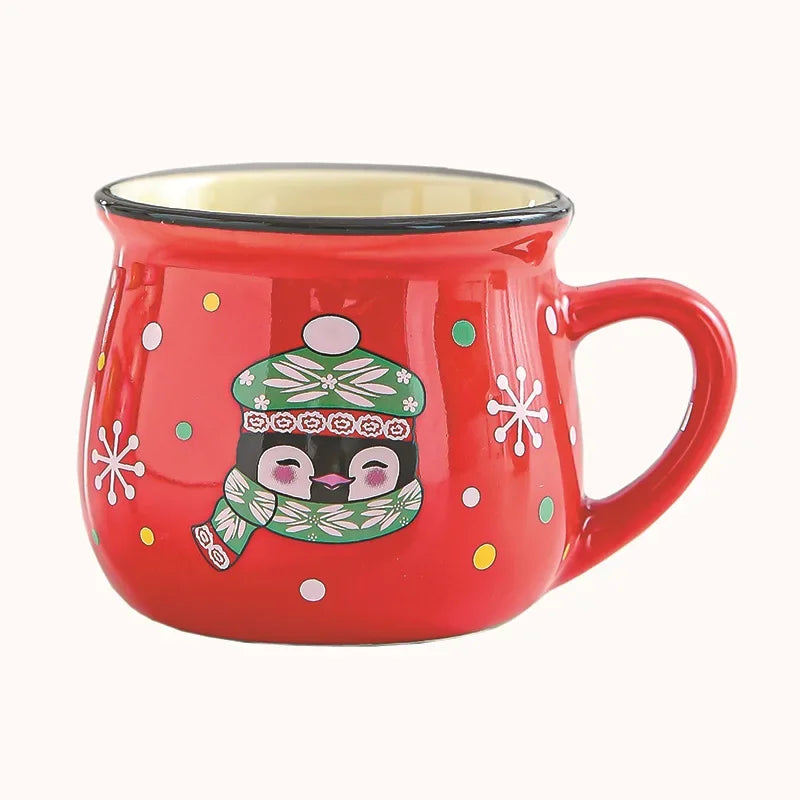 Christmas Mug Ceramic Cartoon Santa Mousse Cup Coffee Cup For Office Home Baking Dessert Breakfast Milk Mug For Kids Xmas Gift