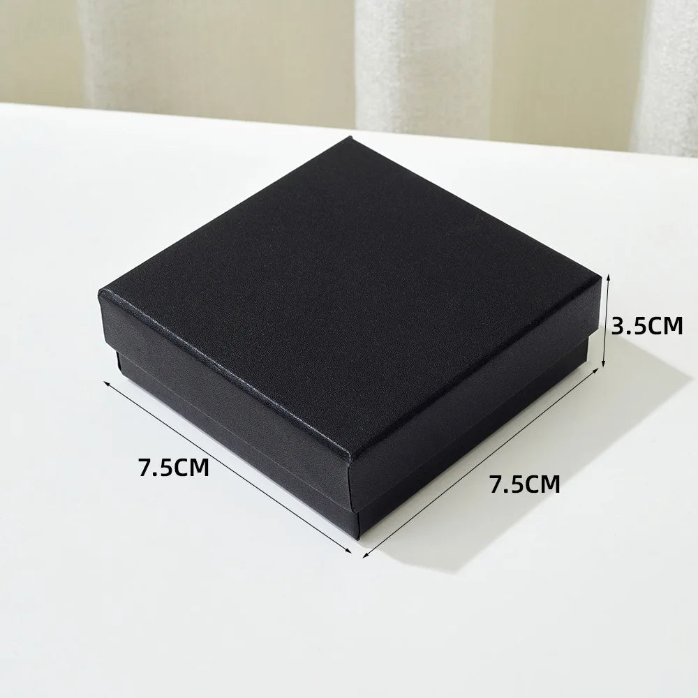 High-end Black Jewelry Gift Box for Earring Necklace Bracelet Ring Pendant Jewelry Storage Square Paper Box Gift Packaging Box